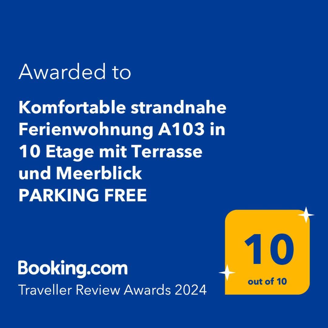 Komfortable strandnahe Ferienwohnung mit Terrasse und Meerblick in 10ter Etage Misdroy Exterior foto